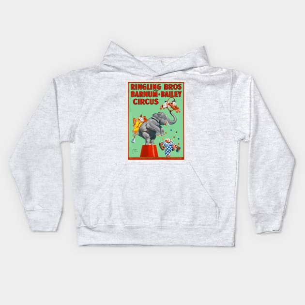 Ringling Bros. and Barnum & Bailey Circus Vintage Poster Kids Hoodie by vintagetreasure